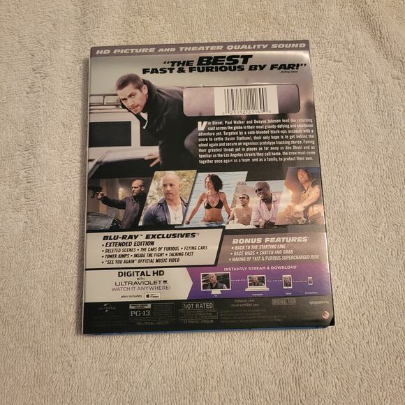 Furious 7 Extended Edition Blueray & DVD (Fast and Furious movie) Action Racing - Picture 2 of 3